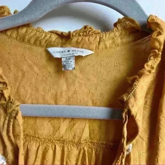 Lucky Brand Mustard Yellow Top Size S Small - Picture 2 of 4